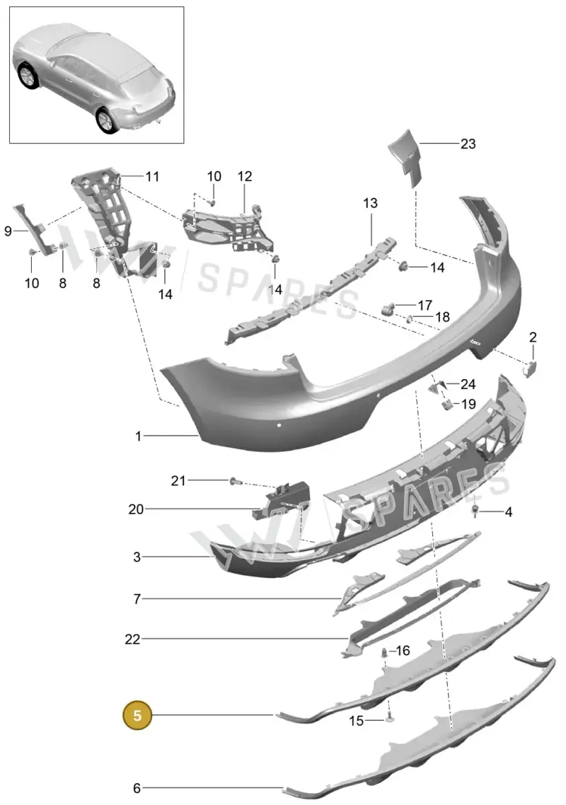 95B807834AWH — Porsche Macan (2013-2018) diagram p44802020, position 5