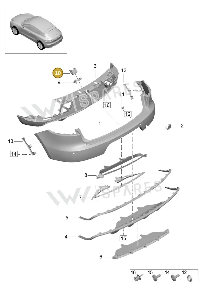 95B807997C1E0 — Porsche Macan (2018-2022) diagram p52802510, position 10