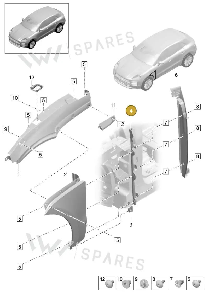 95B809573BYGRV — Porsche Macan R4 TFSI (2018-) diagram p52000161, position 4