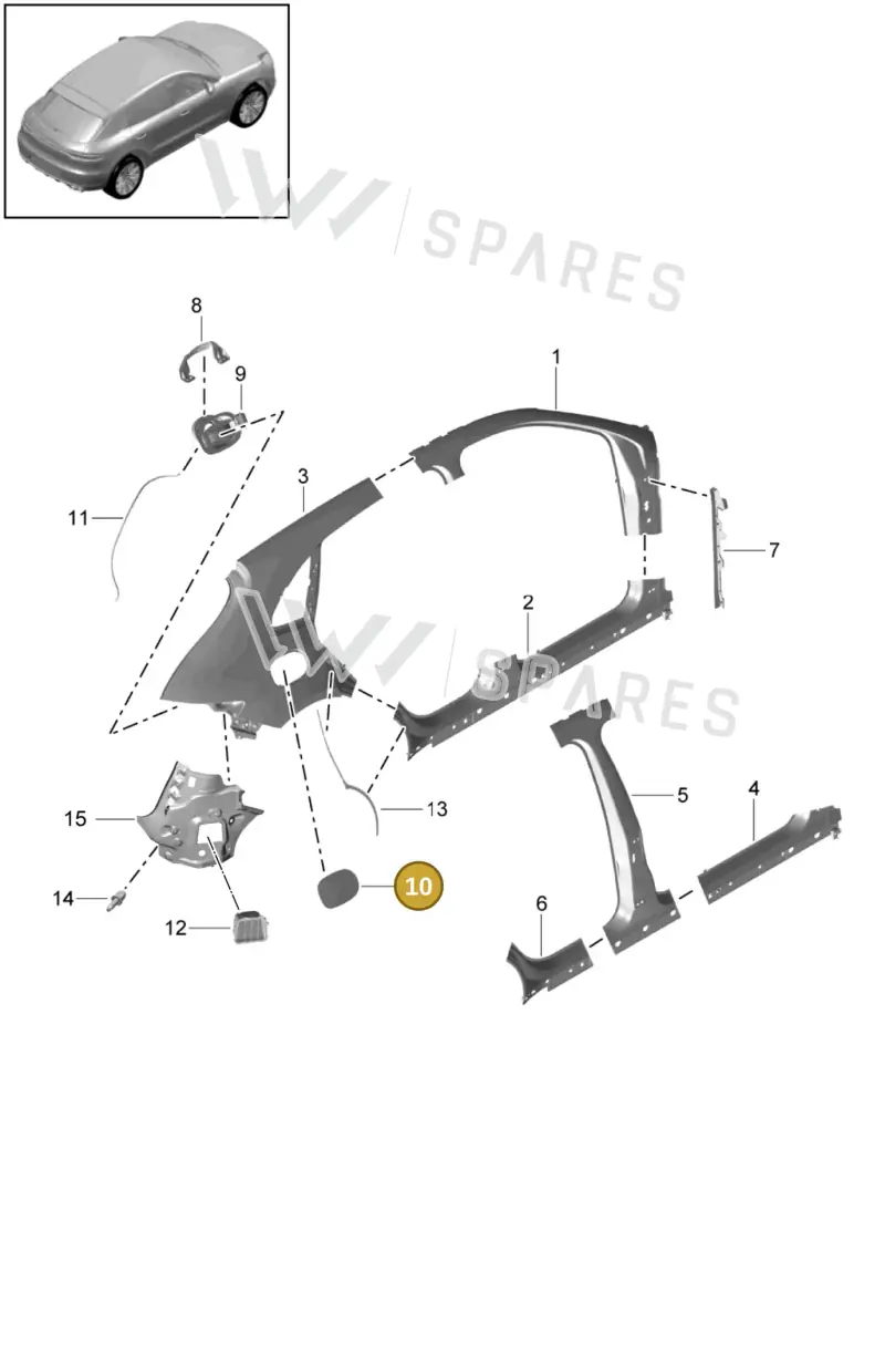 95B809909 — Porsche Macan (2018-2022) diagram p52000168, position 10