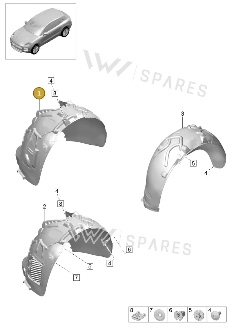 95B809961G — Porsche Macan (2018-2022) diagram p52000160, position 1