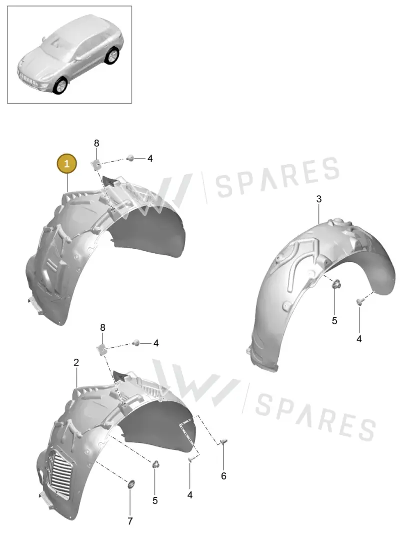95B809962D — Porsche Macan (2013-2018) diagram p44801075, position 1