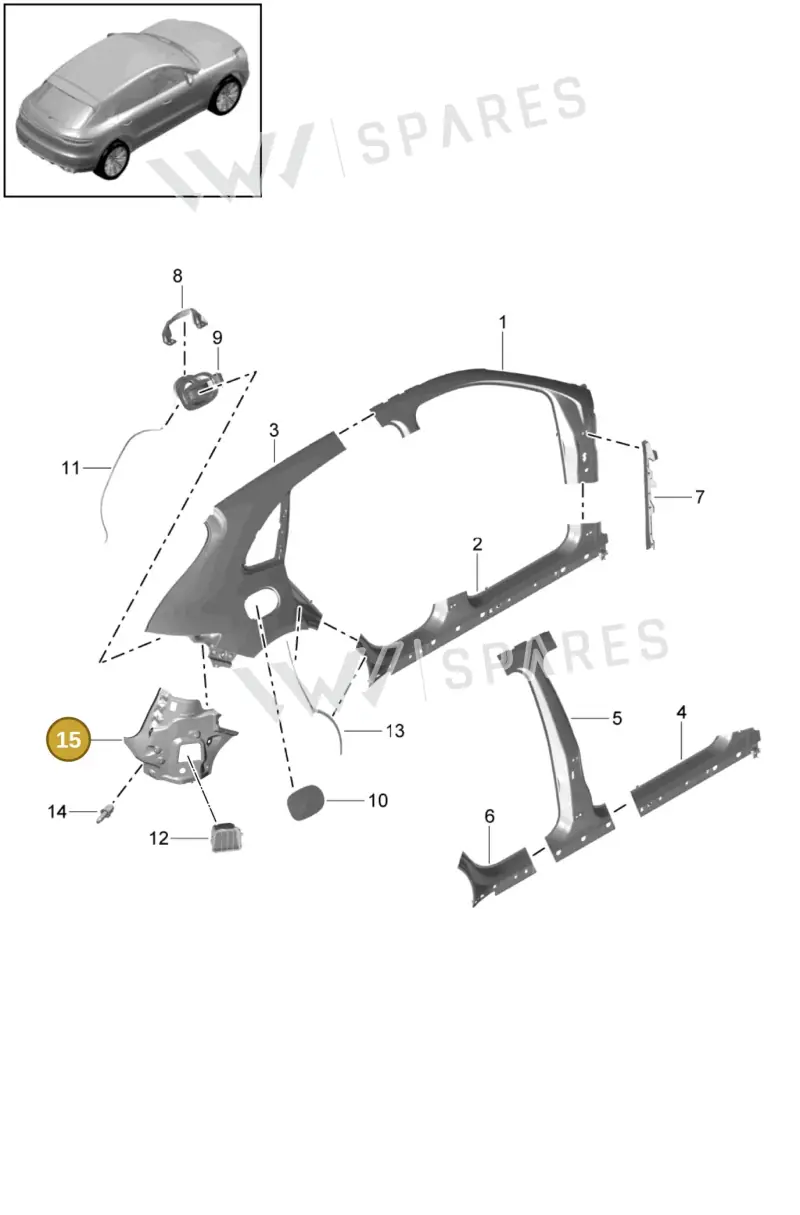 95B813541CYGRV — Porsche Macan (2018-2022) diagram p52000160, position 15