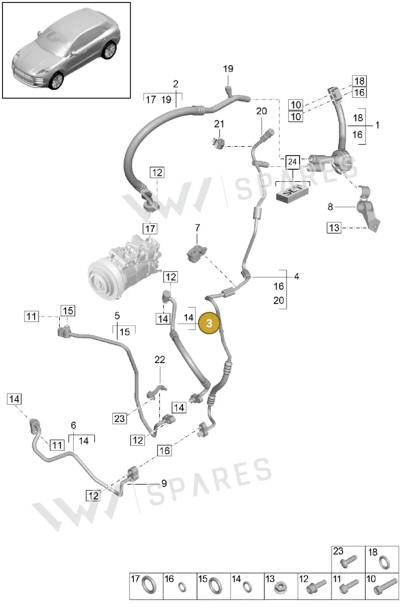 95B816720D — Porsche Macan (2018-2022) diagram p52814500, position 3