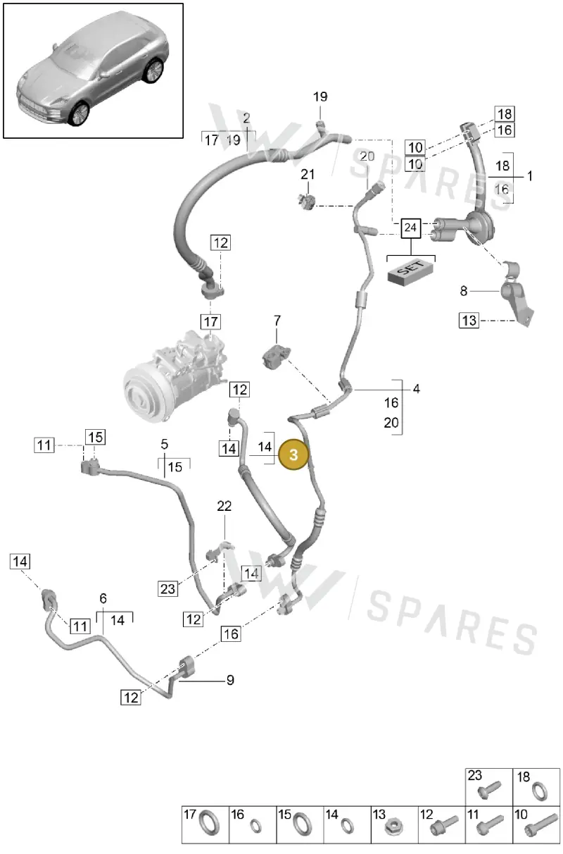 95B816720H — Porsche Macan (2018-2022) diagram p52814500, position 3