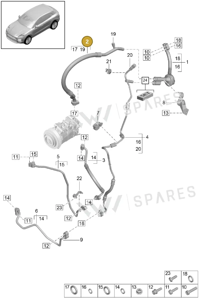 95B816743M — Porsche Macan (2018-2022) diagram p52814500, position 2