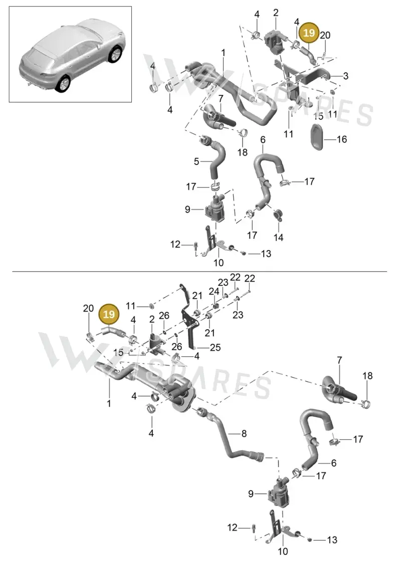 95B819371 — Porsche Macan (2013-2018) diagram p44813000, position 4+19