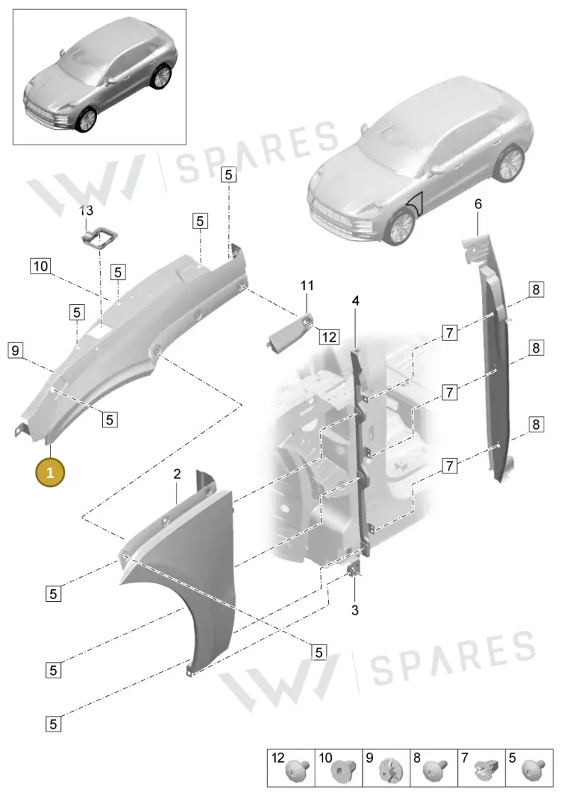 95B821103CYGRV — Porsche Macan (2018-2022) diagram p52000160, position 1