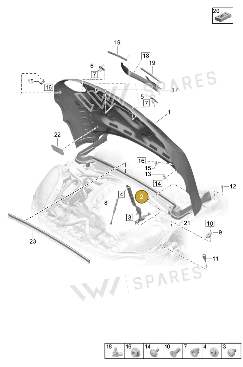 95B823302F — Porsche Macan (2018-2022) diagram p52000160, position 2