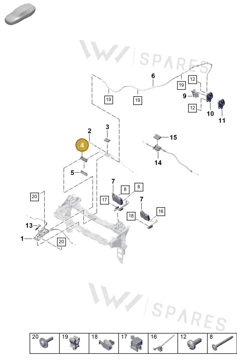 95B823411 — Porsche Cayenne Coupe (2023-2023) diagram p60803050, position 4