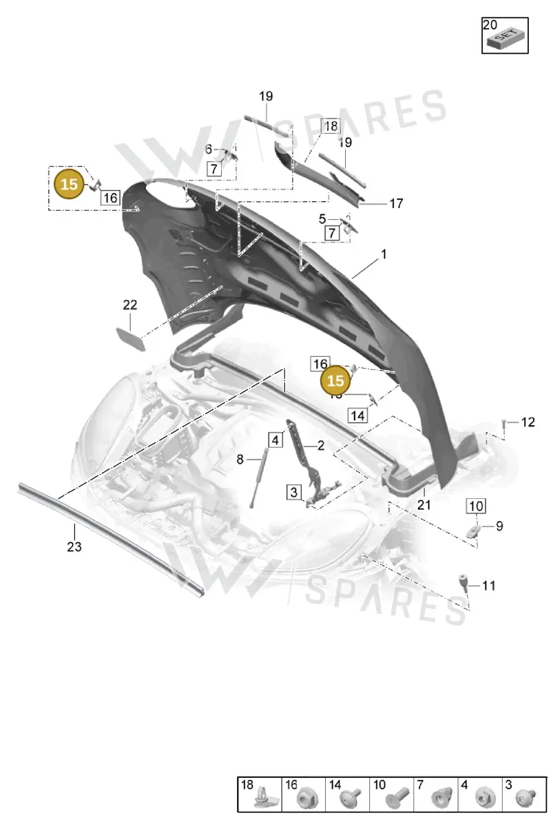 95B823429 — Porsche Macan R4 TFSI (2018-) diagram p52000163, position 15
