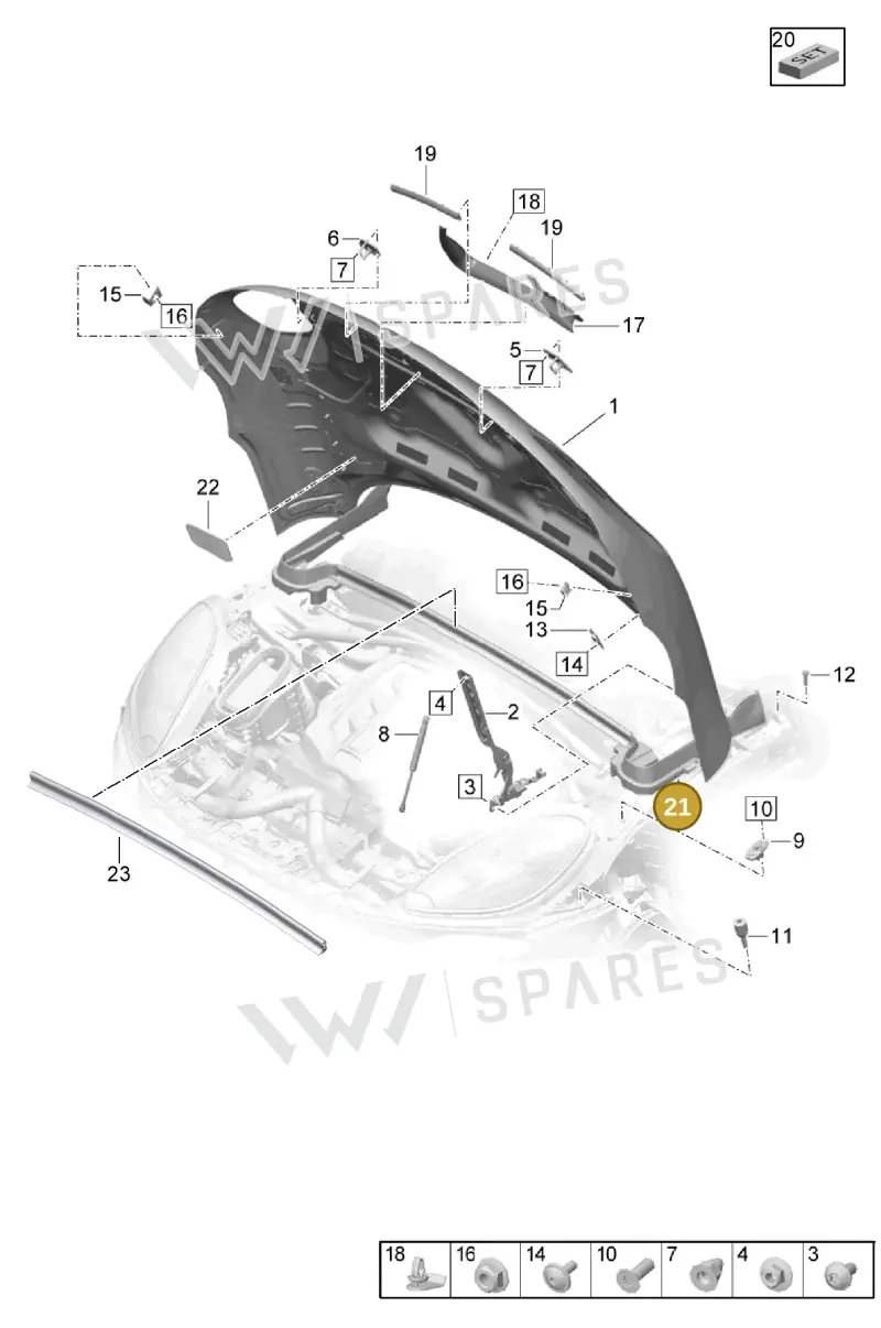 95B823731A — Porsche Macan (2018-2022) diagram p52000160, position 21