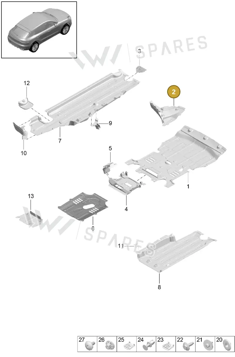 95B825101E1E0 — Porsche Macan (2018-2022) diagram p52801700, position 2