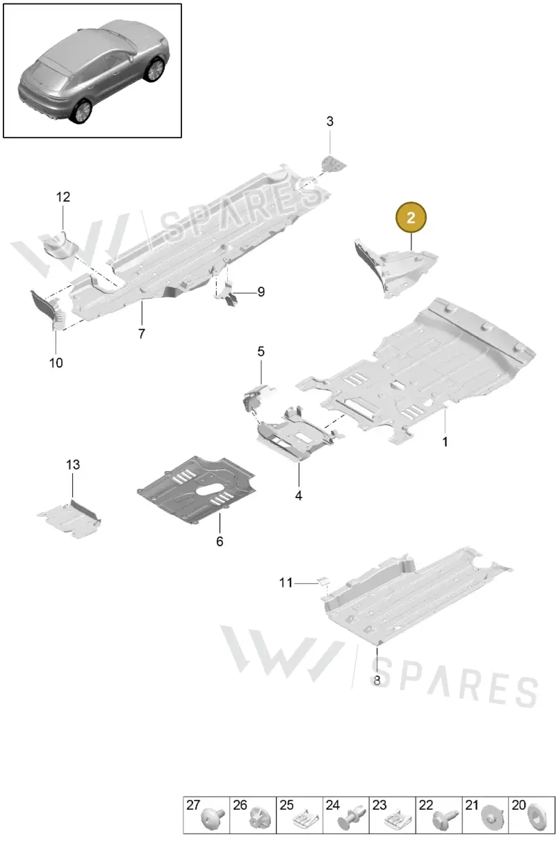 95B825102E1E0 — Porsche Macan (2018-2022) diagram p52801700, position 2