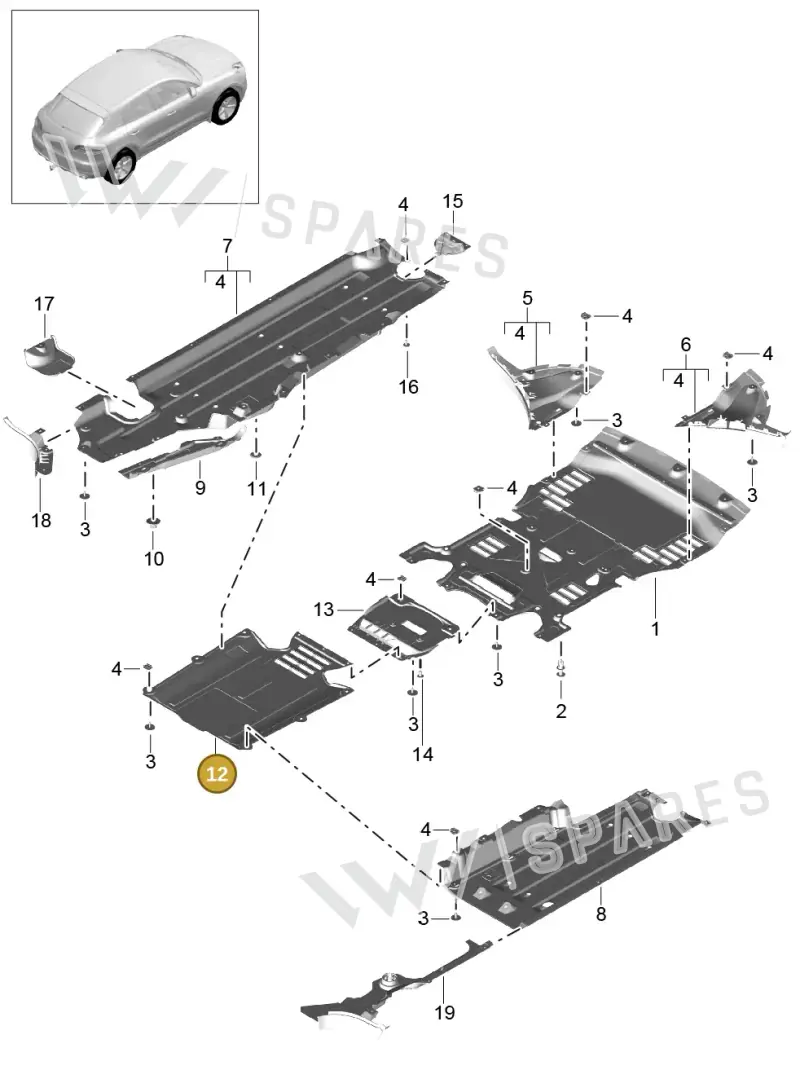 95B825209D — Porsche Macan (2013-2018) diagram p44801070, position 12