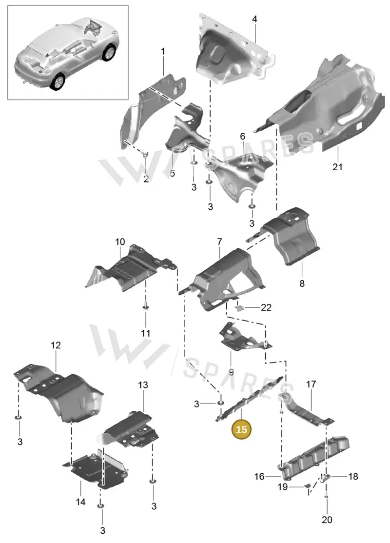 95B825757A — Porsche Macan (2013-2018) diagram p44801070, position 15