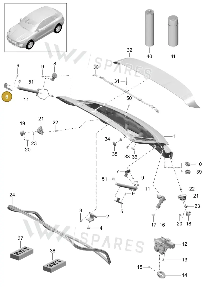 95B827428B — Porsche Macan (2013-2018) diagram p44803005, position 6