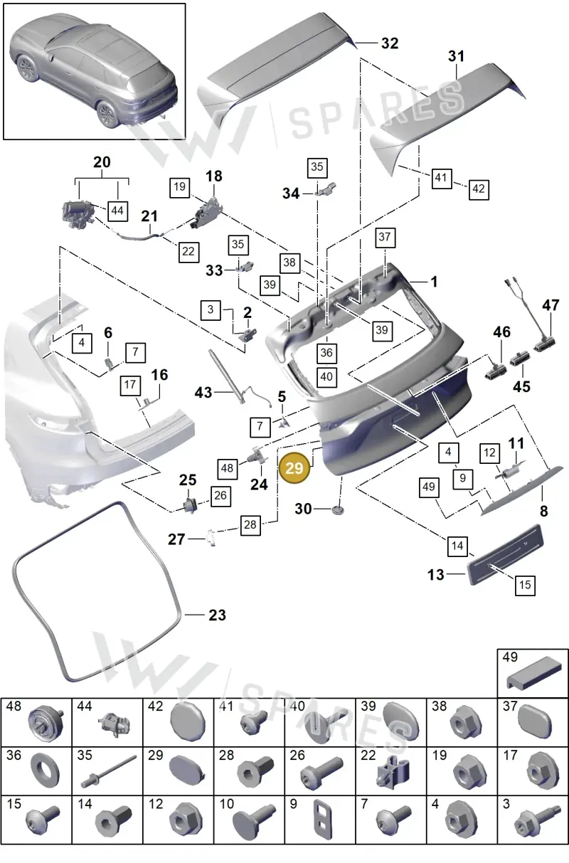 95B827751 — Porsche Cayenne (2017-2023) diagram p51803005, position 29
