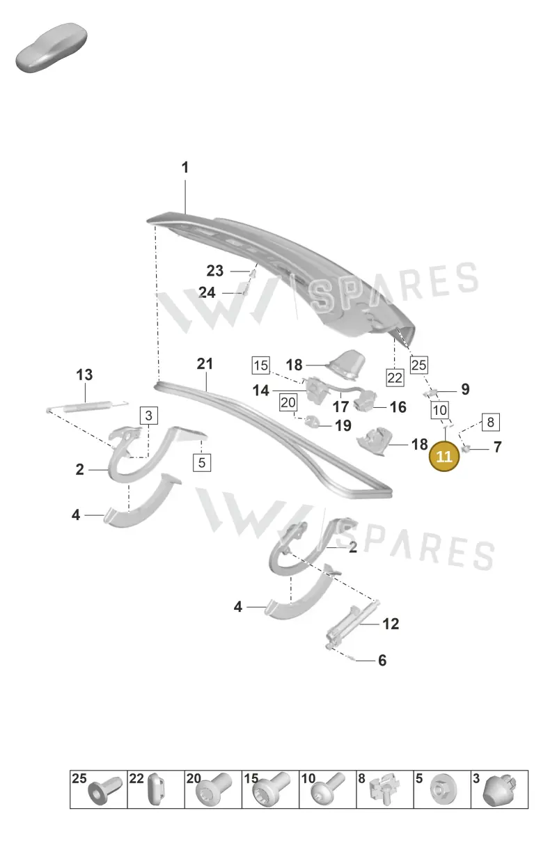 95B827751 — Porsche Taycan Sport Turismo (2019-2024) diagram p56803010, position 11
