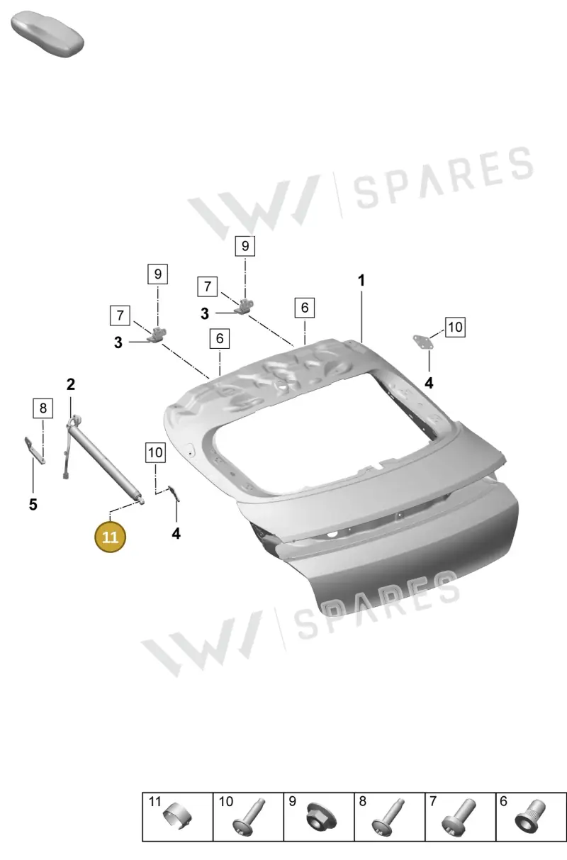95B827905 — Porsche Taycan Sport Turismo (2023-2025) diagram p64803105, position 11