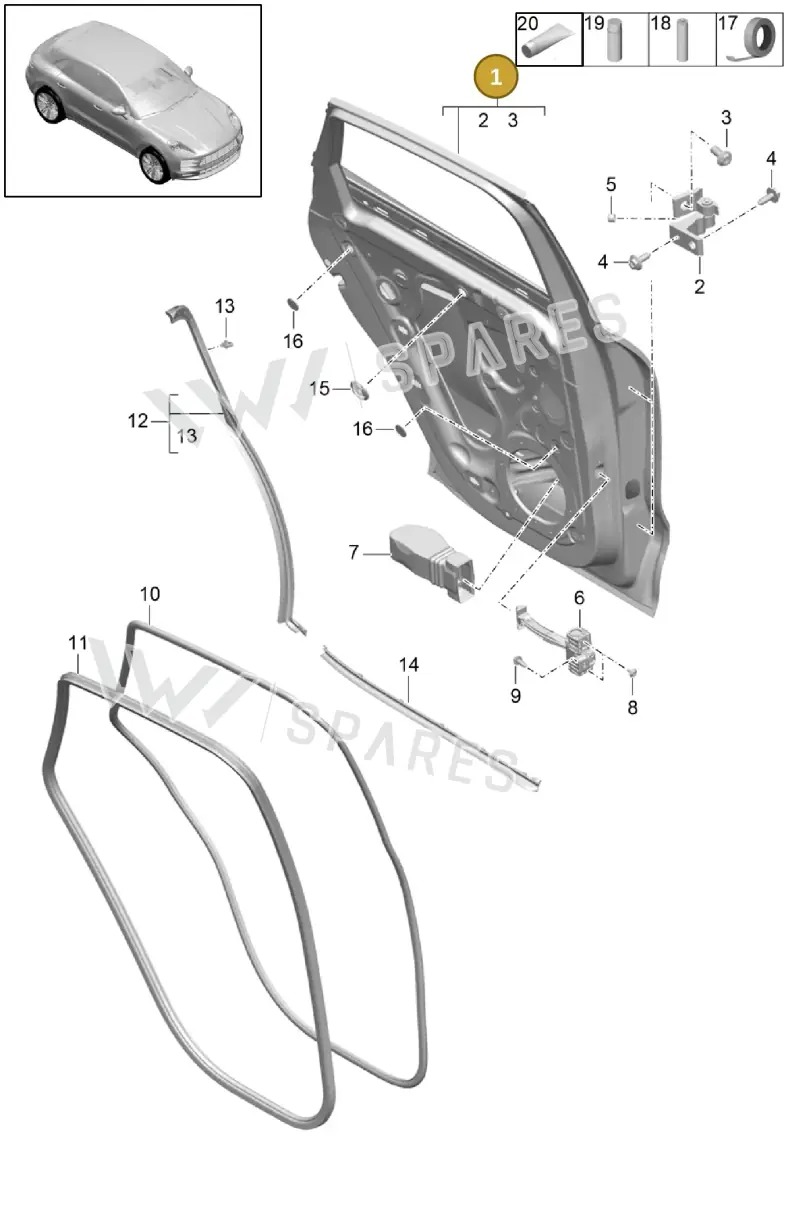 95B833021BGRV — Porsche Macan (2018-2022) diagram p52000191, position 1