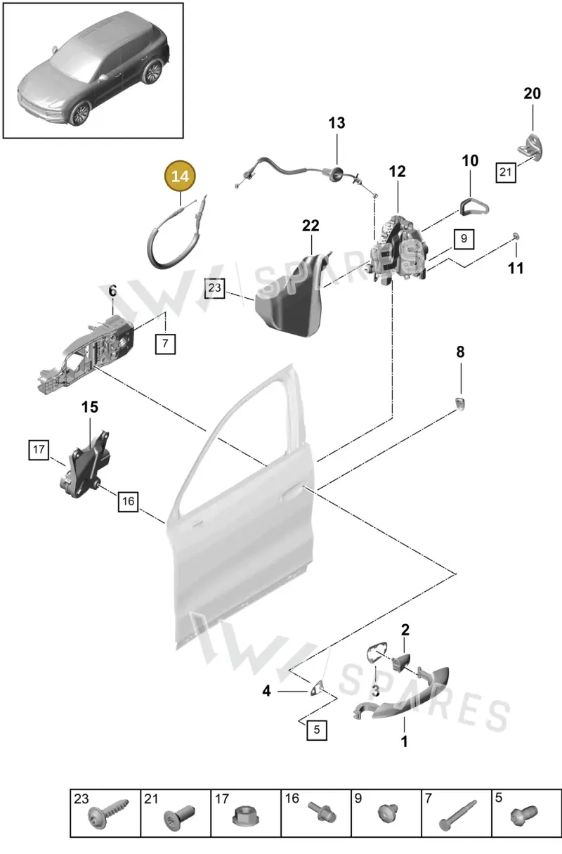 95B837017 — Porsche Cayenne (2017-2023) diagram p51804030, position 14