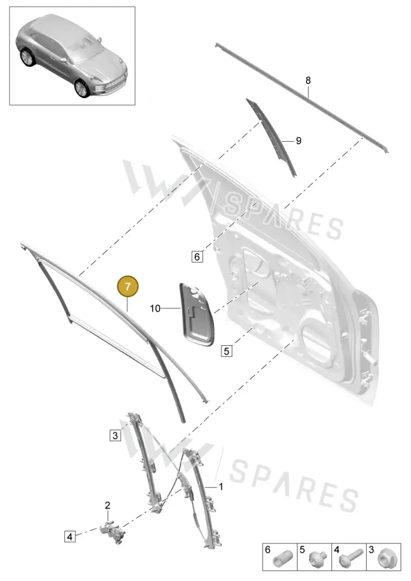 95B837432D — Porsche Macan (2018-2022) diagram p52000191, position 7