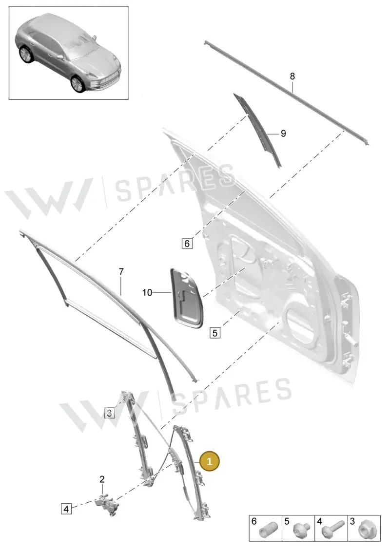 95B837461B — Porsche Macan (2018-2022) diagram p52000191, position 1