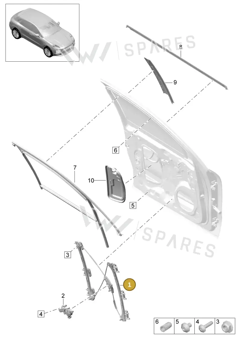 95B837462B — Porsche Macan (2018-2022) diagram p52000191, position 1
