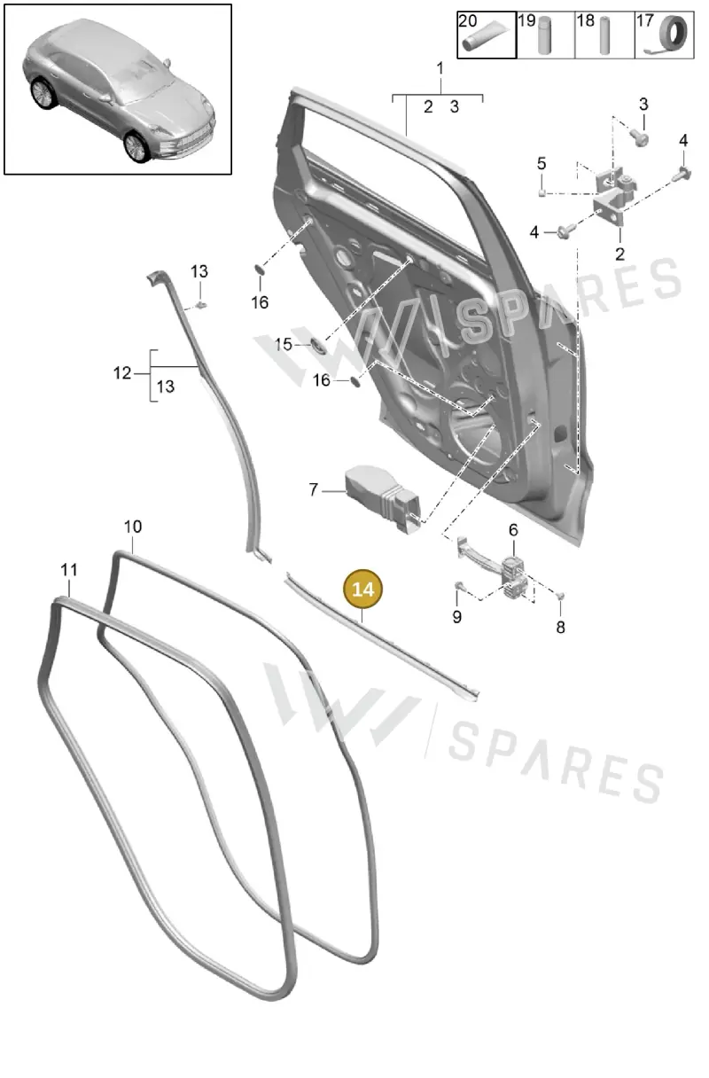 95B839119B — Porsche Macan (2018-2022) diagram p52000191, position 14
