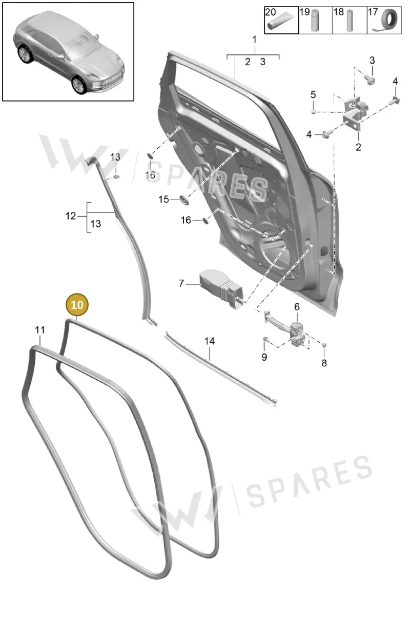 95B839911 — Porsche Macan R4 TFSI (2018-) diagram p52000198, position 10