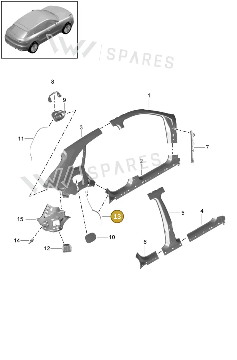 95B853226A — Porsche Macan (2018-2022) diagram p52000168, position 13
