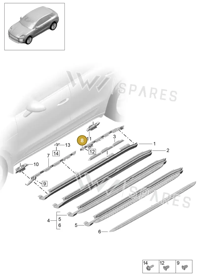 95B853541B — Porsche Macan (2018-2022) diagram p52000191, position 8