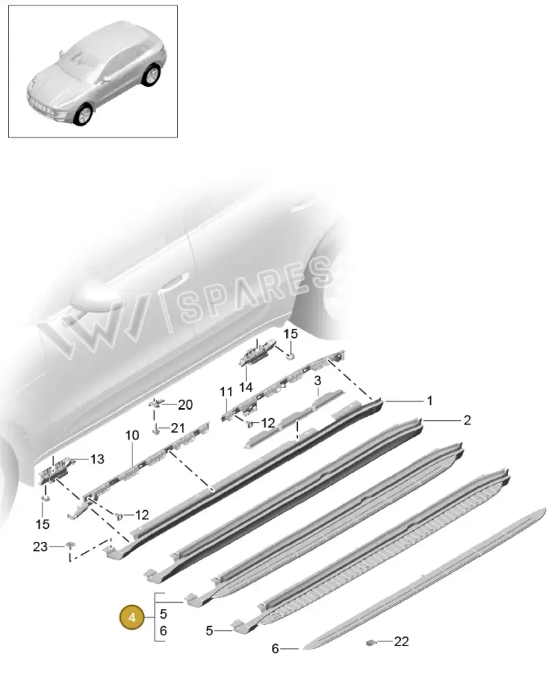 95B854749A1E0 — Porsche Macan (2013-2018) diagram p44810010, position 4