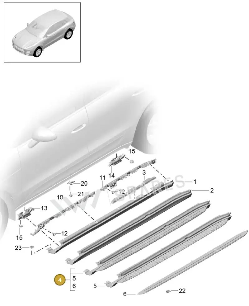 95B854750A1E0 — Porsche Macan (2013-2018) diagram p44810010, position 4