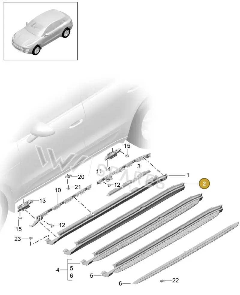 95B854883AG2X — Porsche Macan (2013-2018) diagram p44810010, position 2