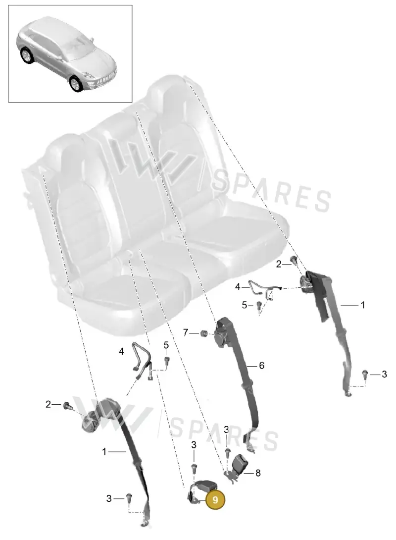 95B857740AYLZ — Porsche Macan (2013-2018) diagram p44812005, position 9