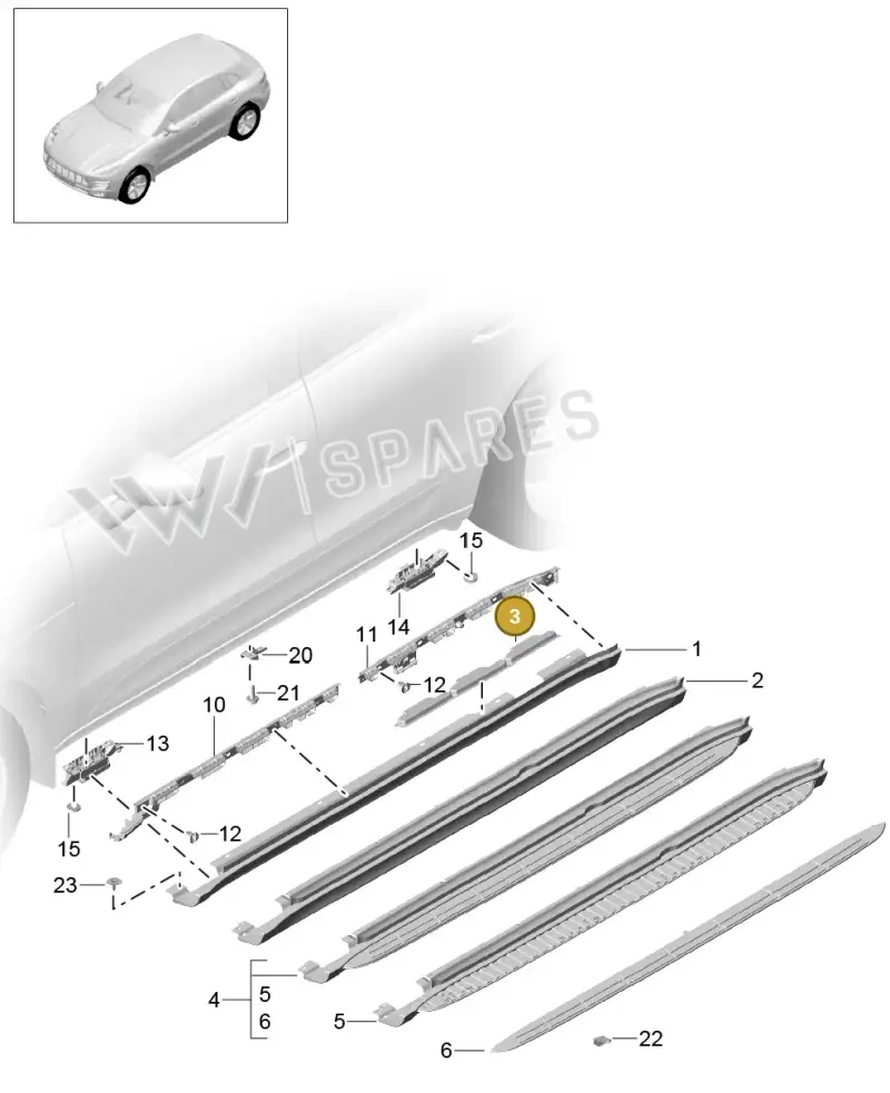 95B857993A — Porsche Macan (2013-2018) diagram p44810010, position 3