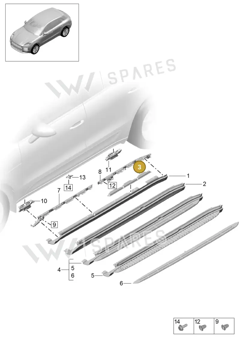 95B857994 — Porsche Macan (2018-2022) diagram p52000191, position 3