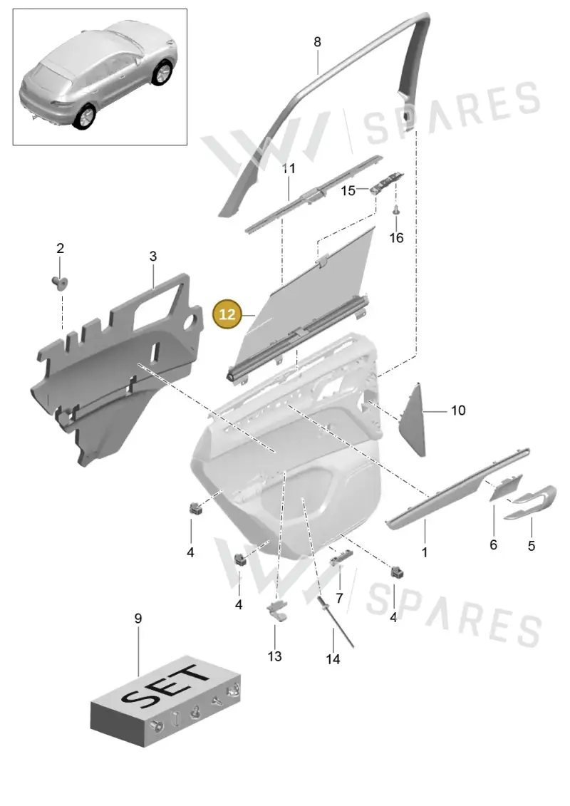 95B8613343W4 — Porsche Macan (2013-2018) diagram p44808090, position 12