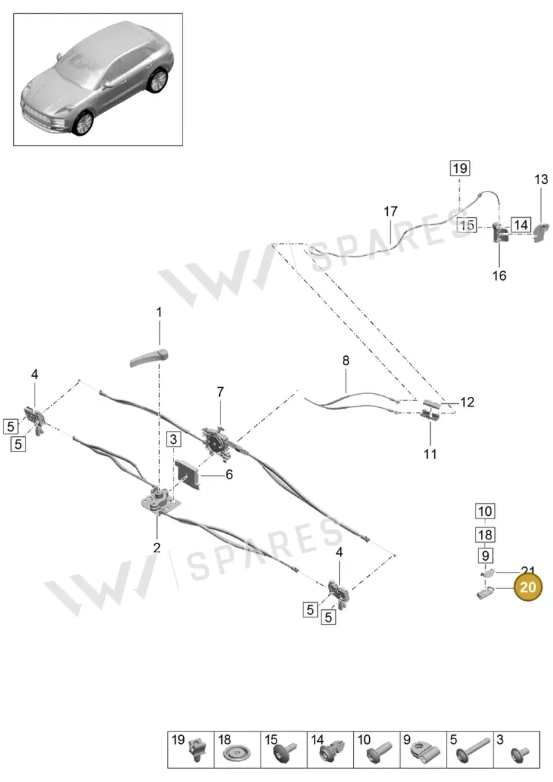 95B863237A — Porsche Macan (2018-2022) diagram p52000160, position 20