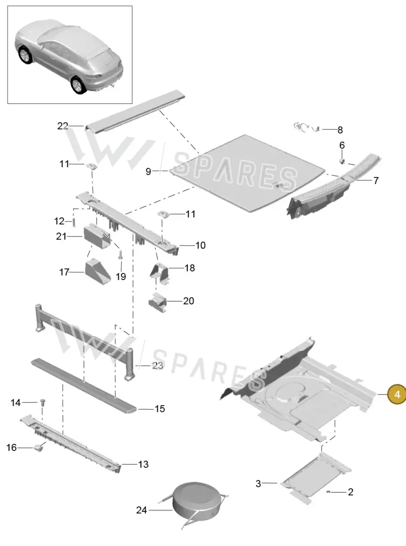 95B863462F — Porsche Macan (2013-2018) diagram p44807050, position 4