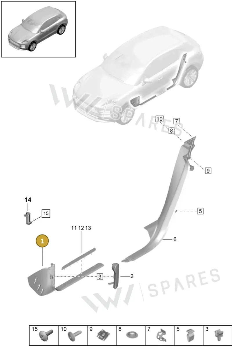 95B863483F1E0 — Porsche Macan (2018-2022) diagram p52000191, position 1