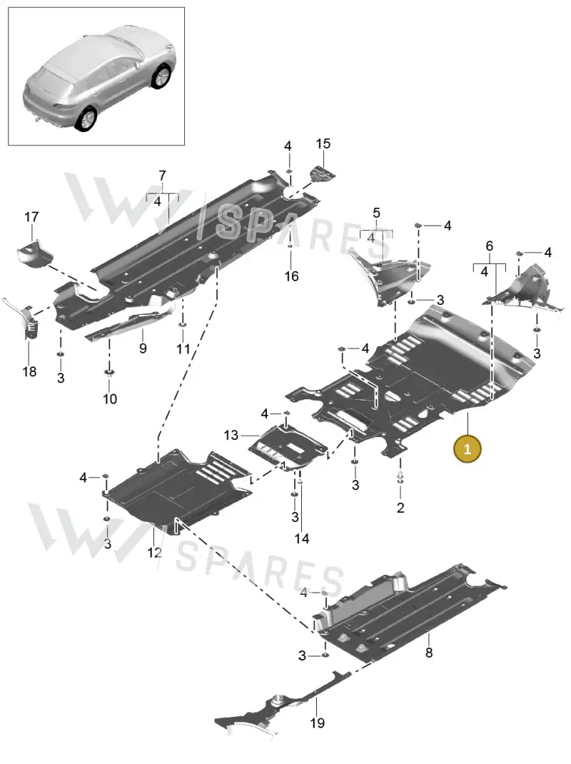 95B863821 — Porsche Macan (2013-2018) diagram p44801070, position 1