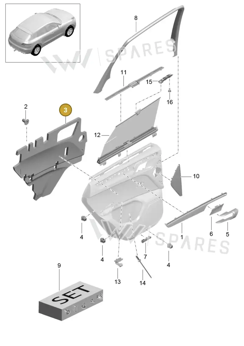 95B863981 — Porsche Macan (2013-2018) diagram p44808090, position 3