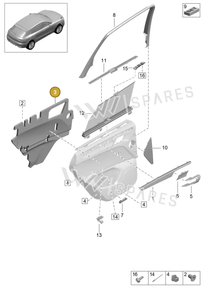 95B863981 — Porsche Macan (2018-2022) diagram p52808950, position 3