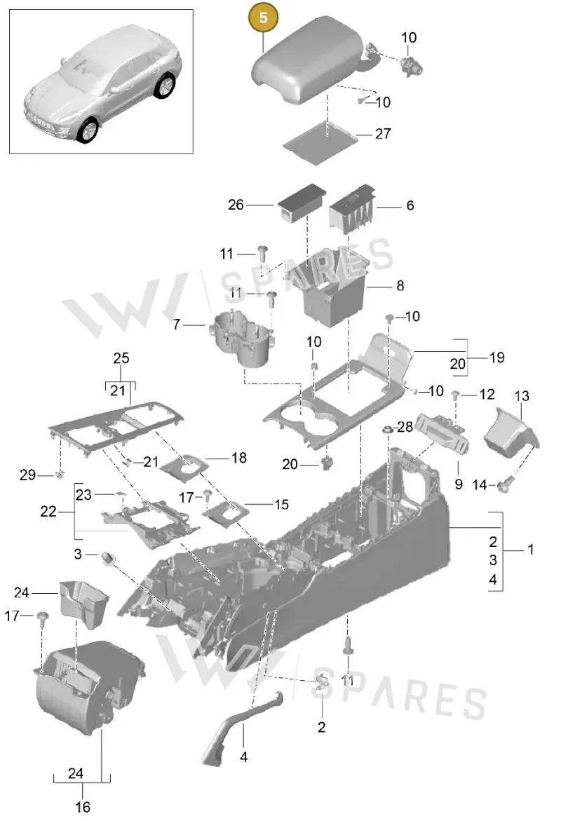 95B864207D6J0 — Porsche Macan (2013-2018) diagram p44809020, position 5