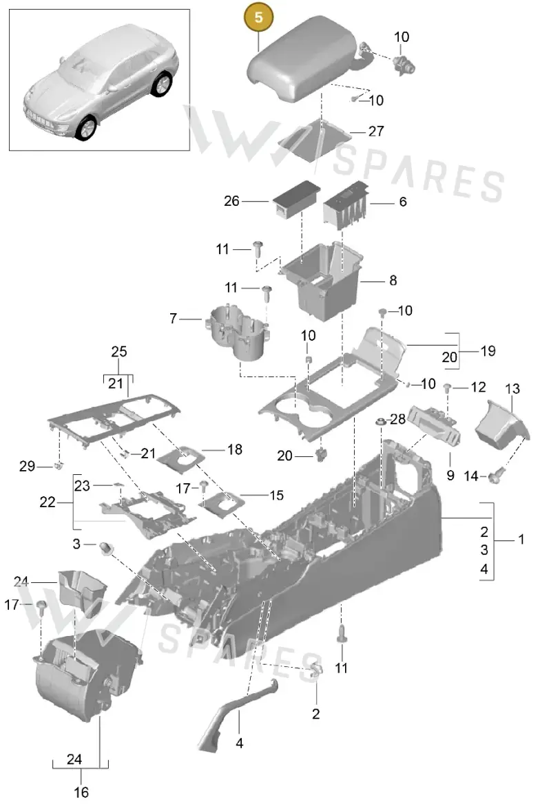 95B864207R6J0 — Porsche Macan (2013-2018) diagram p44809020, position 5