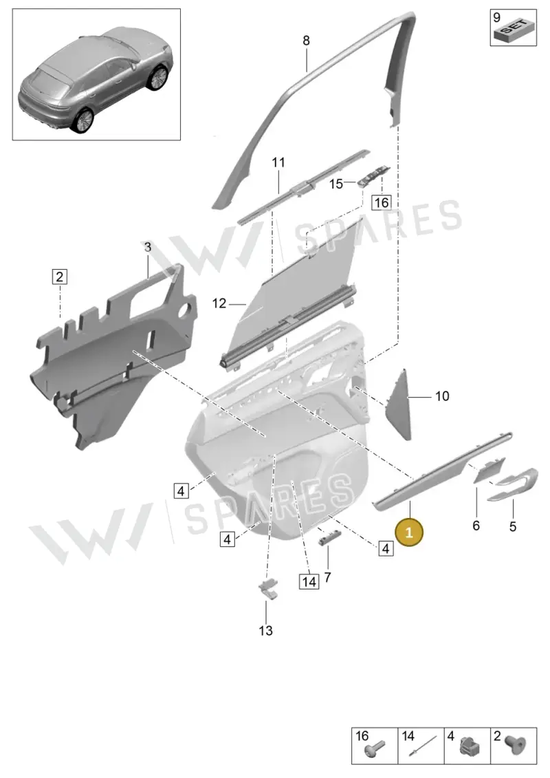 95B867061TU03 — Porsche Macan (2018-2022) diagram p52808950, position 1