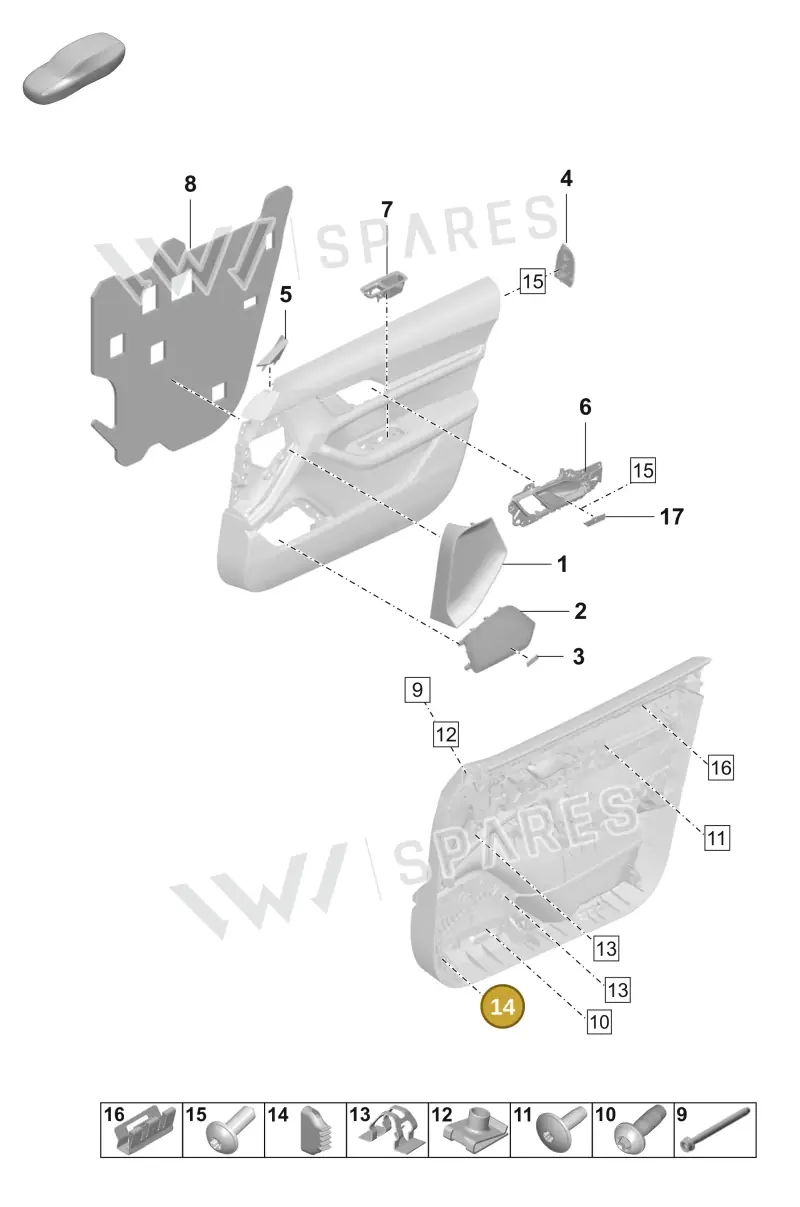 95B867084A — Porsche Taycan Sport Turismo (2023-2025) diagram p56808450, position 14